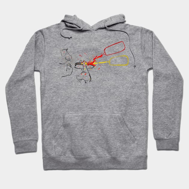 Hotdog addict - smoking hotdog - line art Hoodie by DopamineDumpster